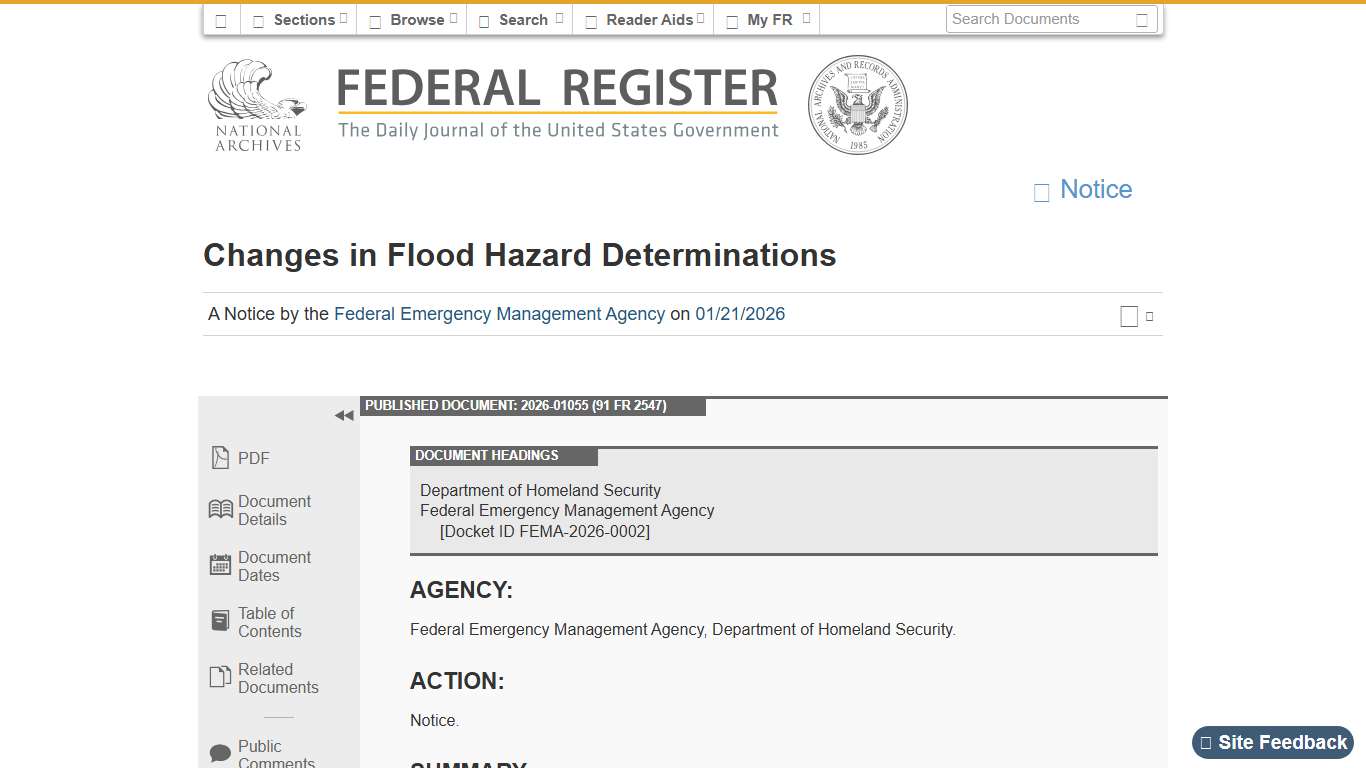 Federal Register :: Changes in Flood Hazard Determinations